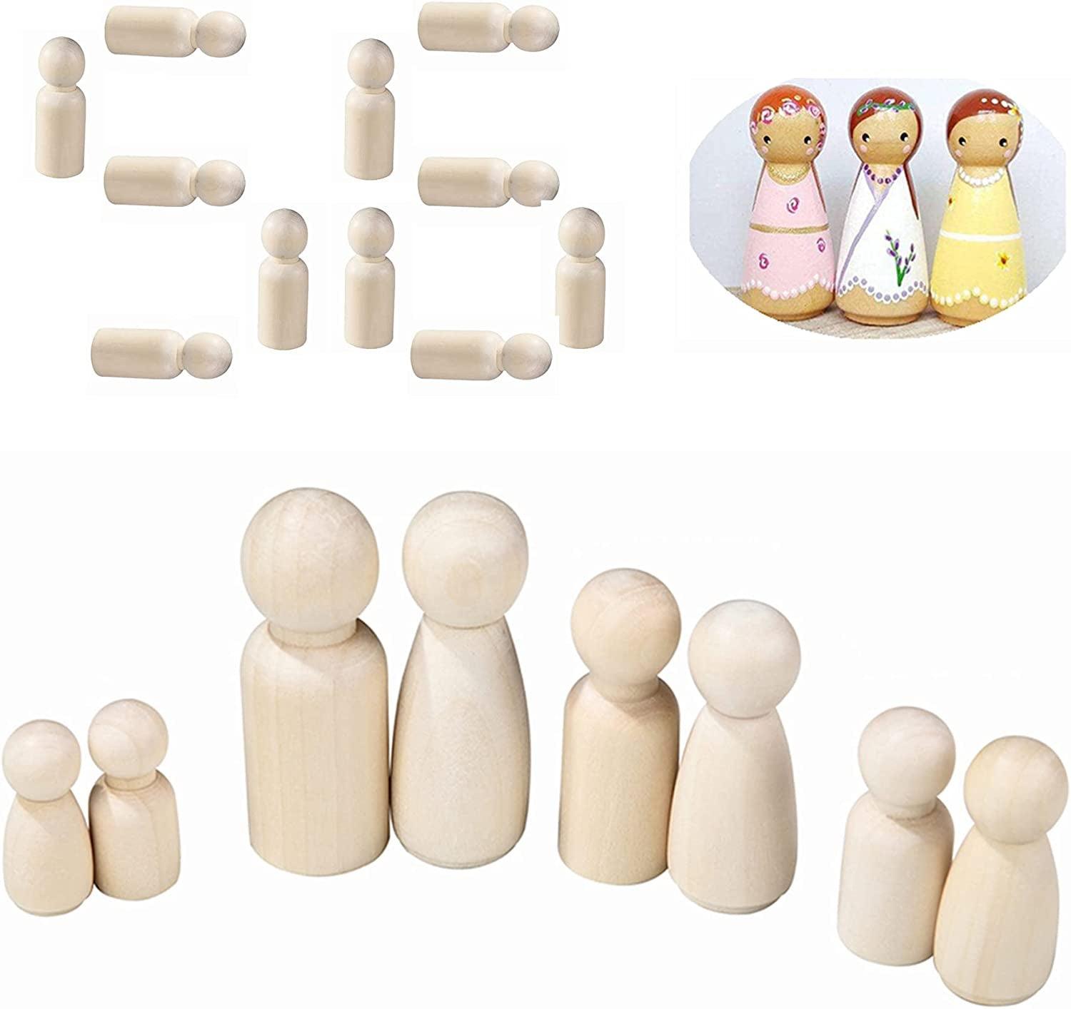 Wood Peg Doll People Unfinished 2-3/8 inch Dad, for Crafts & Play