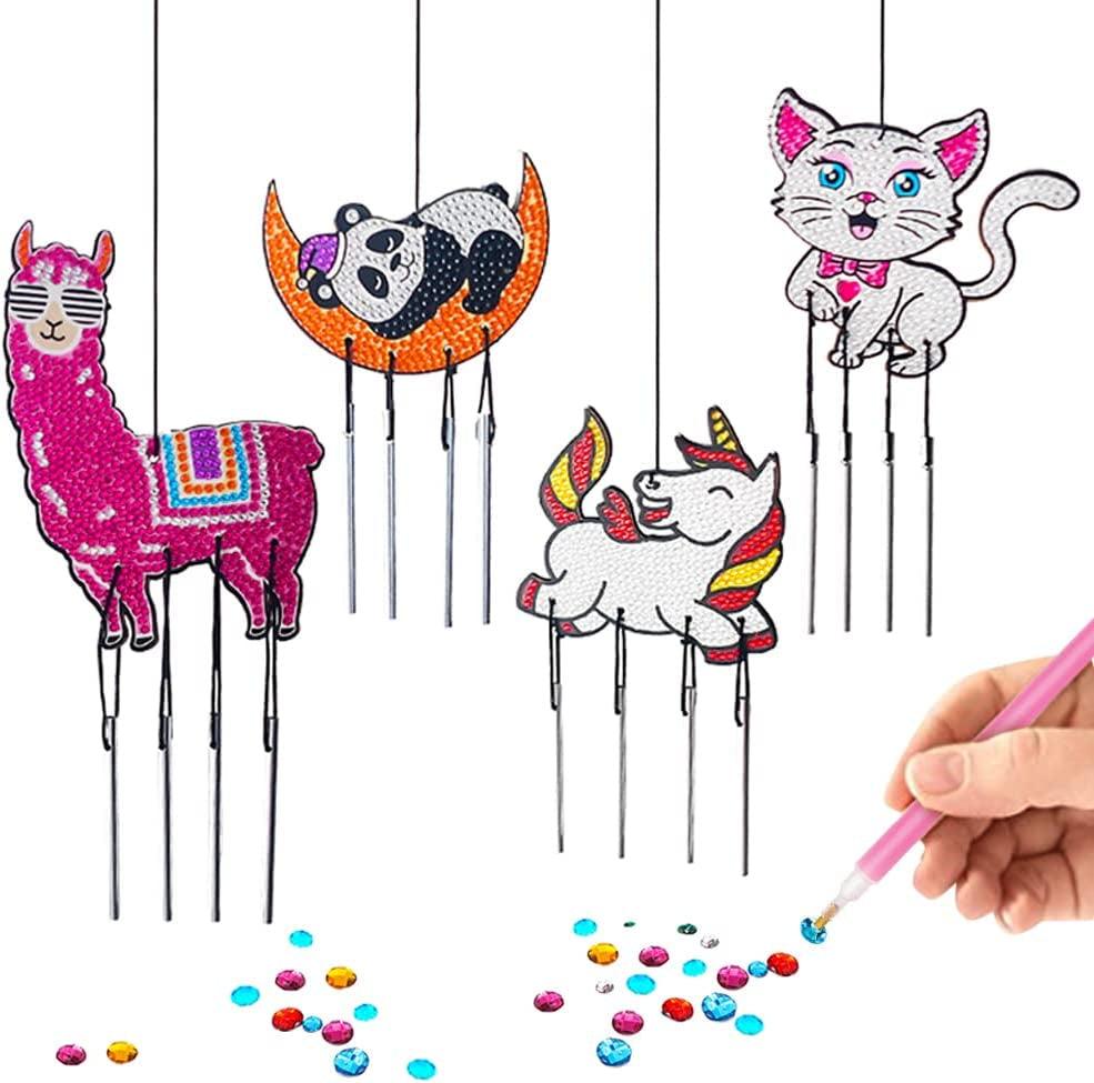DIY 5D Diamond Painting Wind Chimes Craft Kit for Kids - Create & Display Colourful Designs WoodArtSupply