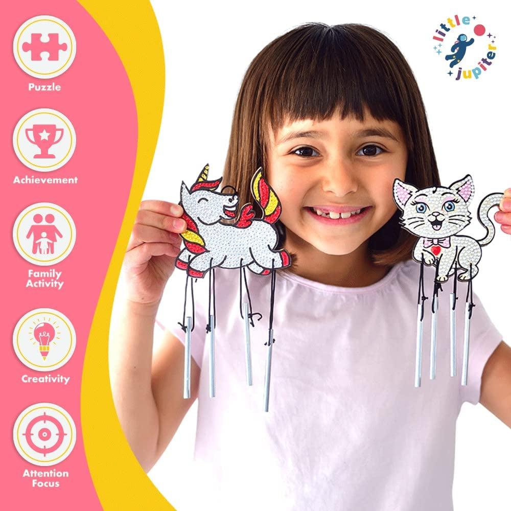 DIY 5D Diamond Painting Wind Chimes Craft Kit for Kids - Create & Display Colourful Designs WoodArtSupply