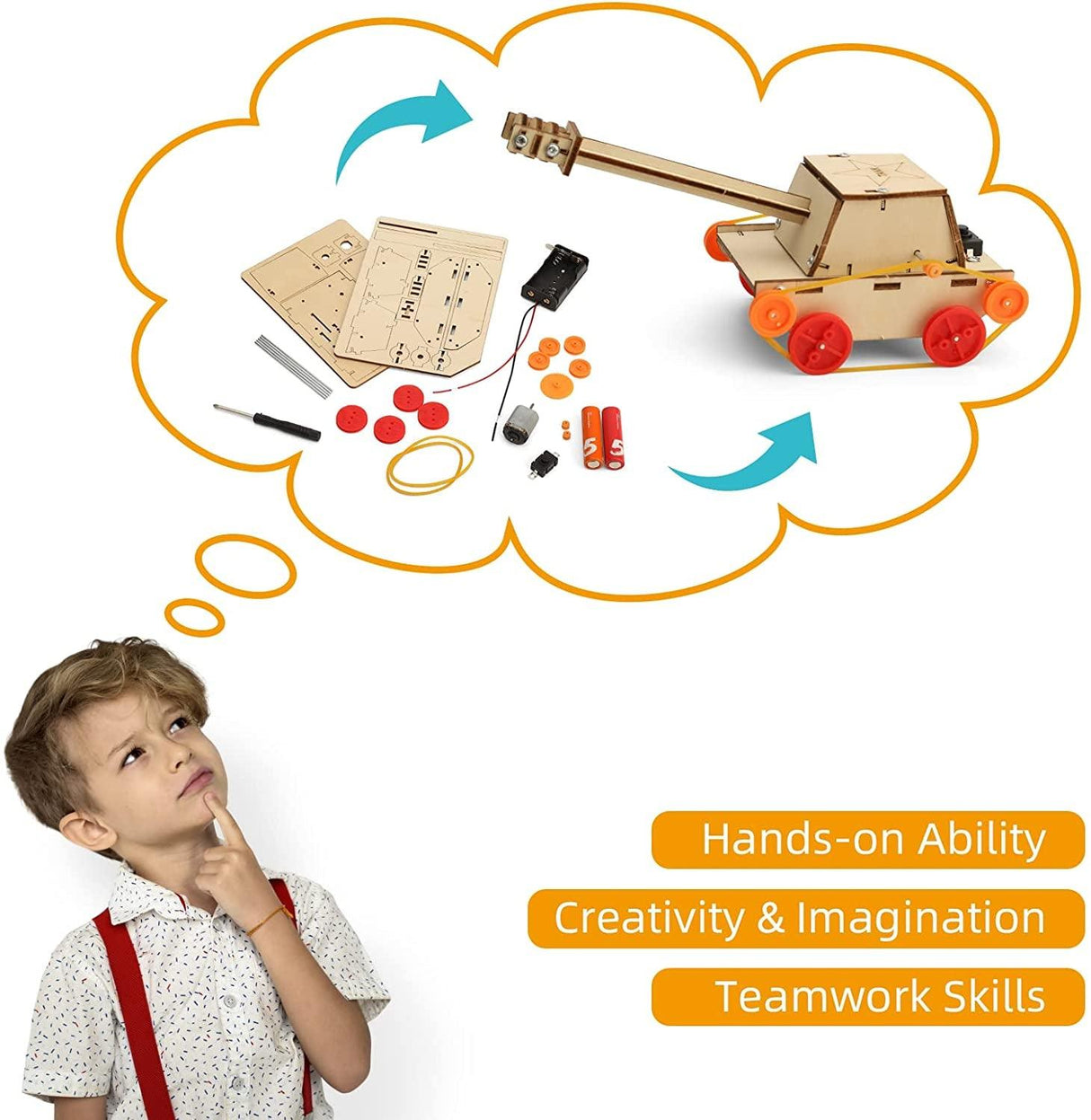 6 in 1 STEM Building Kits for Kids, Wooden Car Model Kit DIY 3D Wood Puzzles Craft Projects Set WoodArtSupply