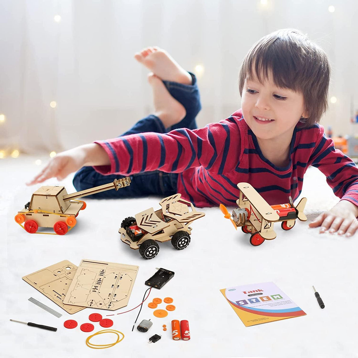 6 in 1 STEM Building Kits for Kids, Wooden Car Model Kit DIY 3D Wood Puzzles Craft Projects Set WoodArtSupply