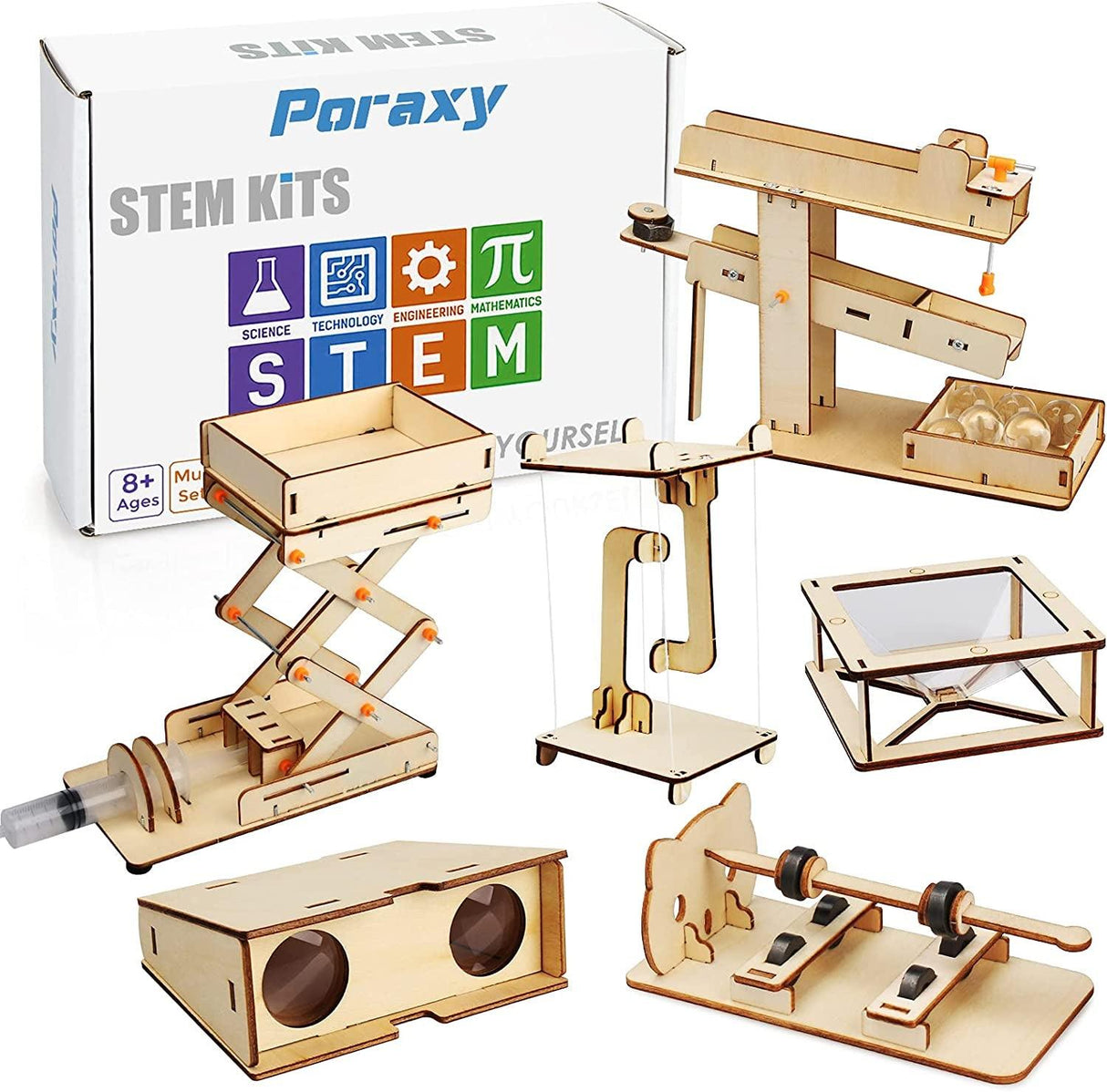 6 in 1 STEM Kit, Science Experiment STEM Projects Educational 3D Wooden Puzzle, DIY Toys Building WoodArtSupply