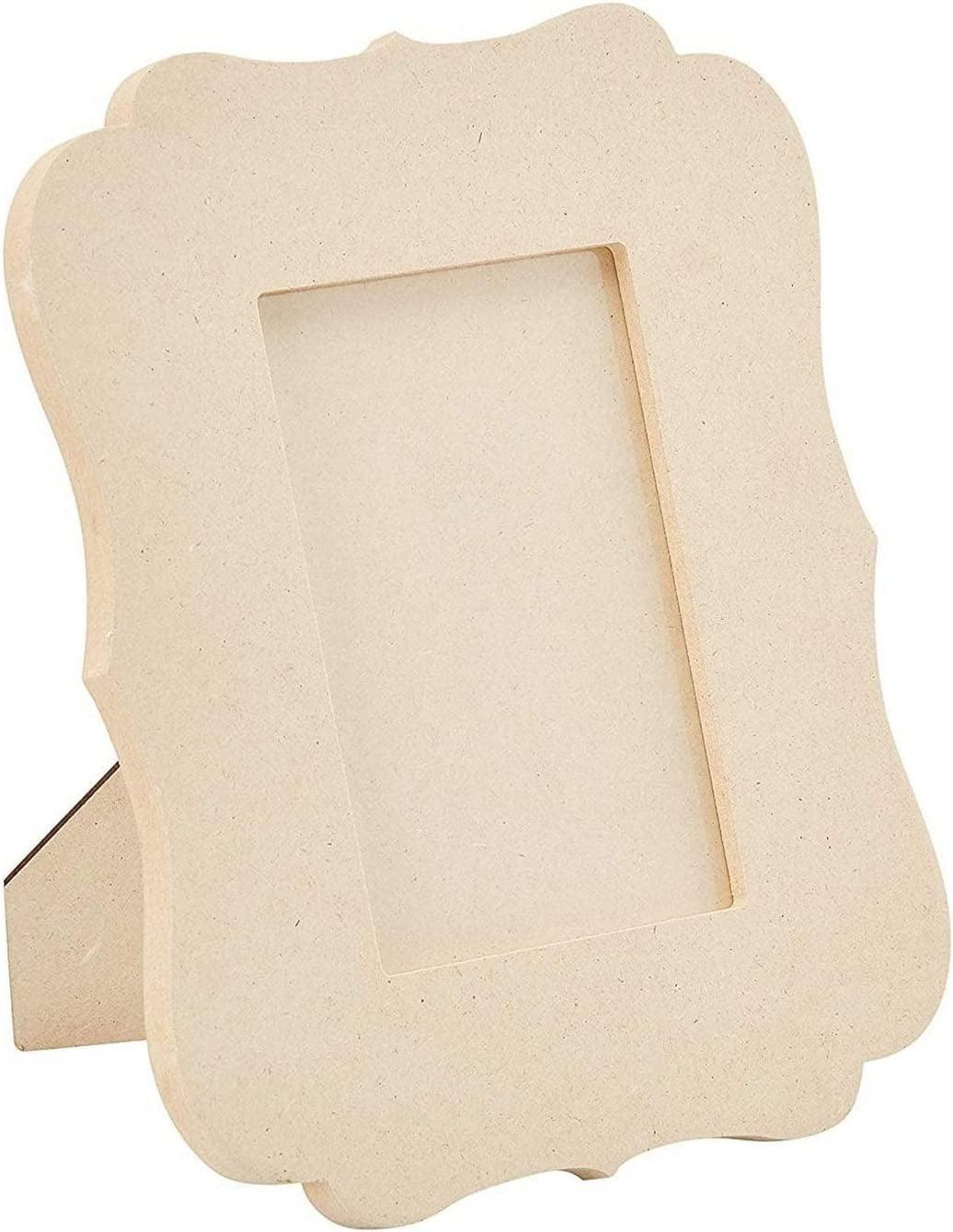 6-Pack Unfinished Wood Picture Frames, Holds 4X6" Photos Wooden Photo Frame DIY Crafts WoodArtSupply