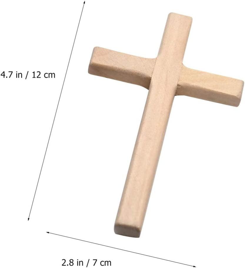 6 Pcs Wooden Cross Crafts DIY Mini Crosses Charms Pendants Catholic Prayer Handheld Ornaments for Church Party Favors Wall WoodArtSupply