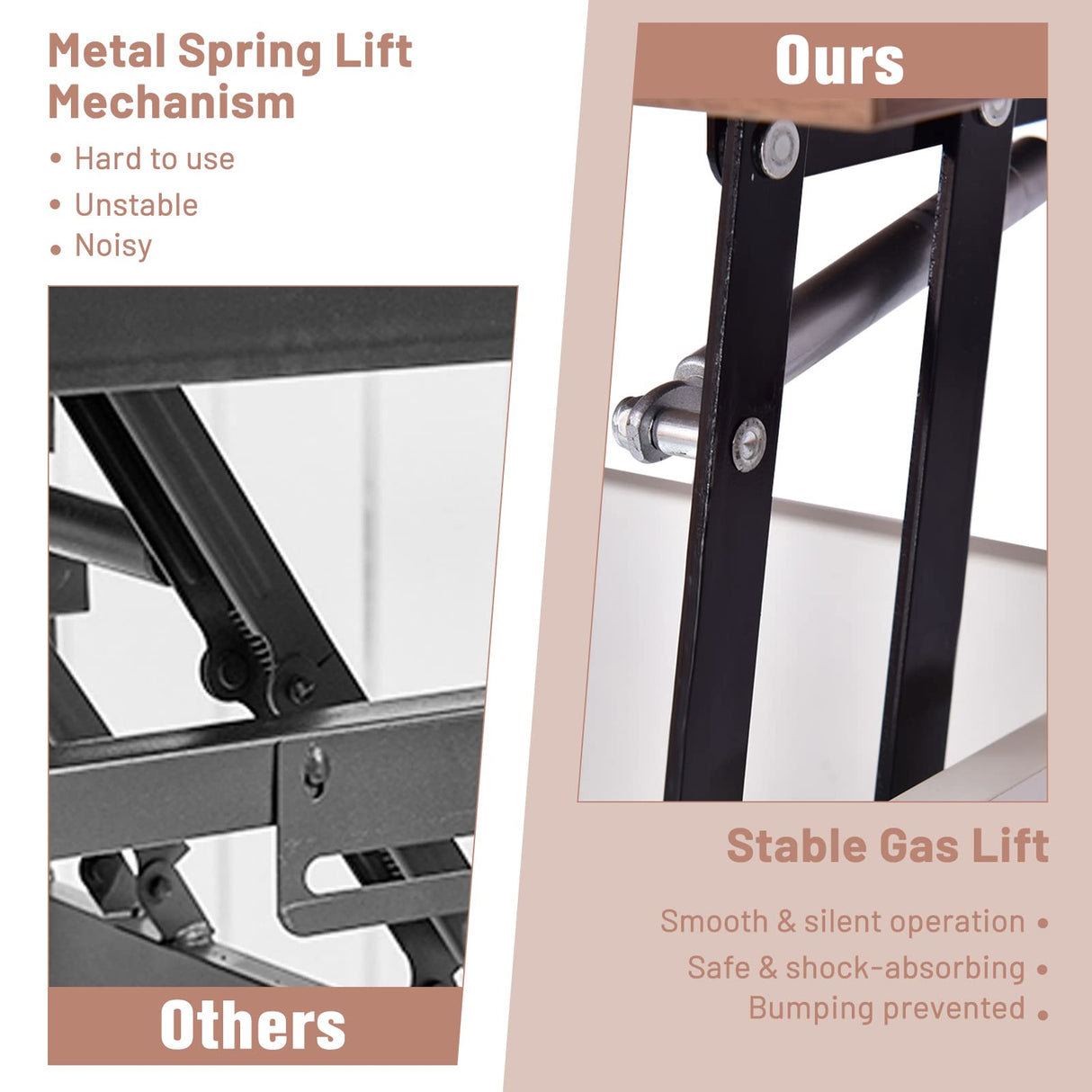 COSTWAY Lift Top Coffee Table, with Hidden Storage Compartment & 3 Open Shelves, Rectangular Cocktail Tea Table with Solid Wood Legs for Living Room Reception Room (White) COSTWAY