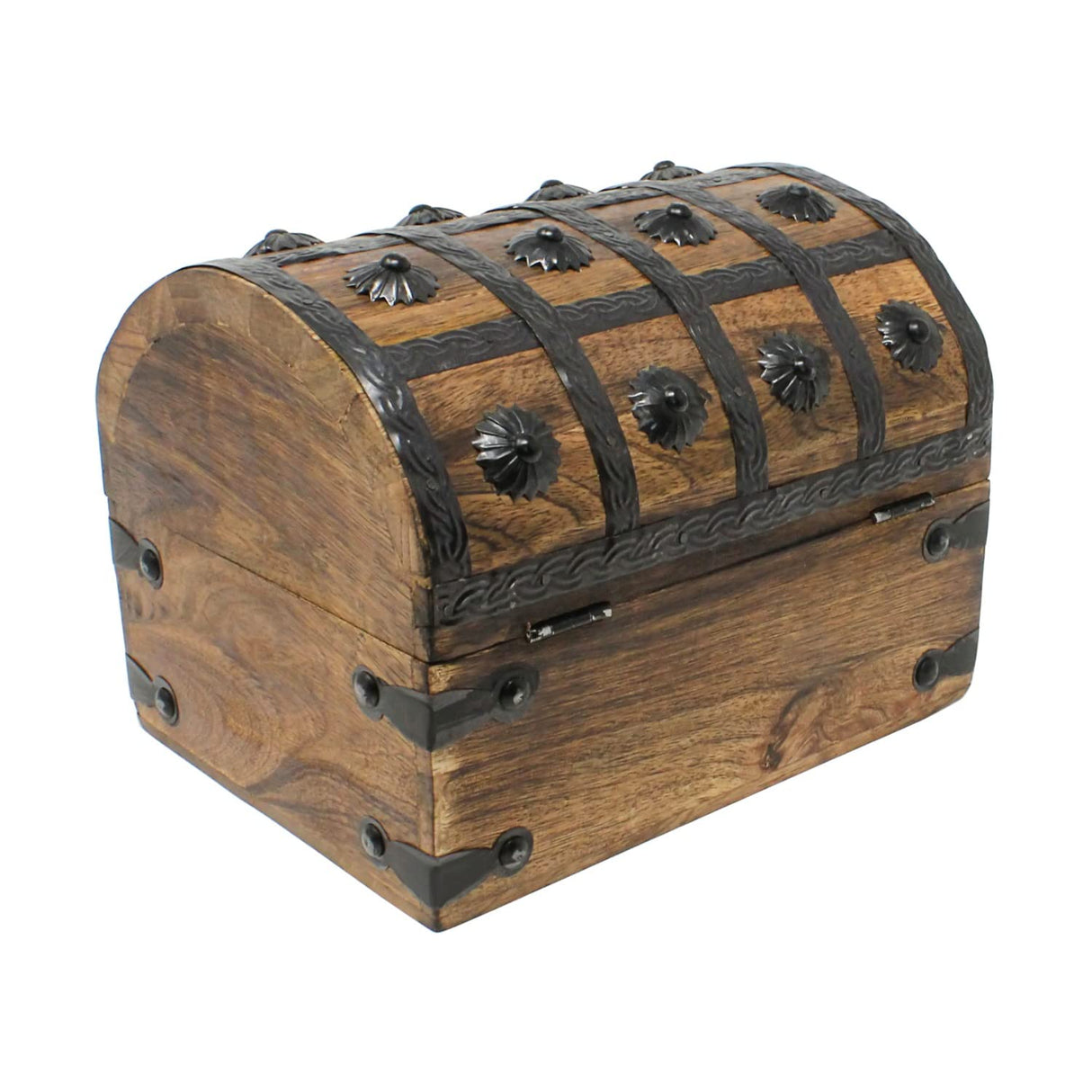 Nautical Cove Treasure Chest Keepsake and Decorative Wood Box - Storage Box Large (8x6x6) Nautical Cove