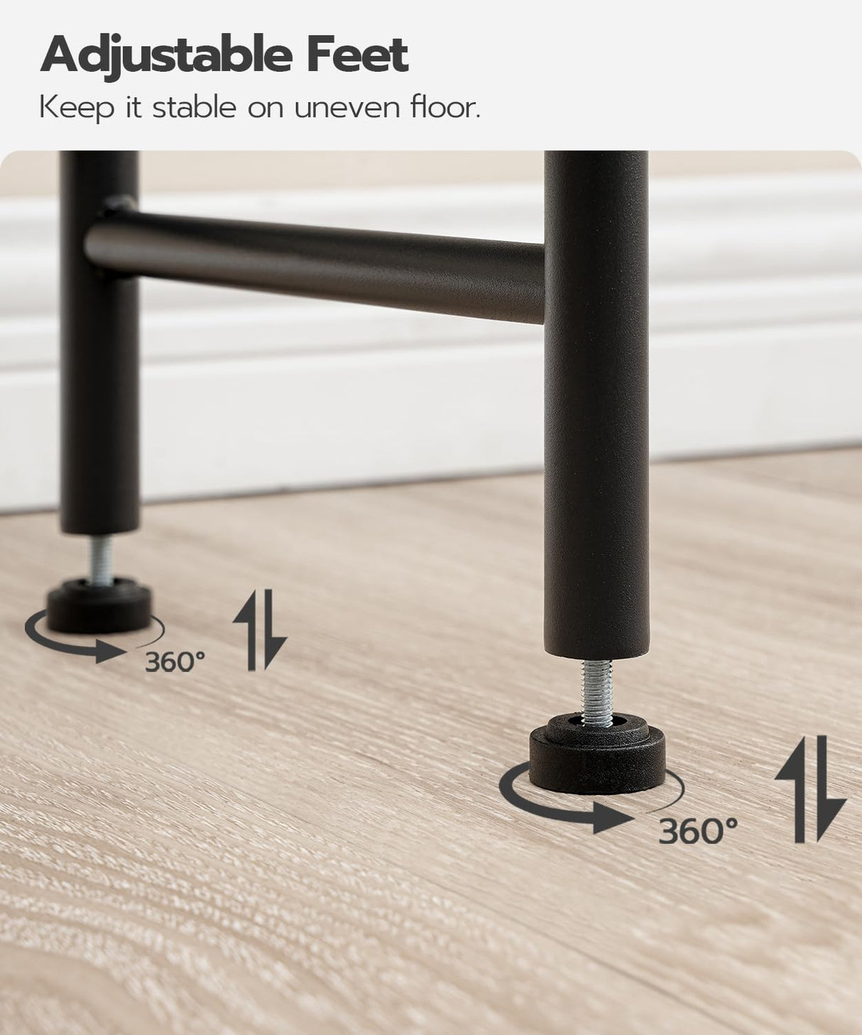 HOOBRO Over The Toilet Storage, 3-Tier Over Toilet Bathroom Organizer, Freestanding Above Toilet Shelf with Adjustable Feet, Space Saving, Easy to Assembly, Rustic Brown and Black BF63TS01 HOOBRO