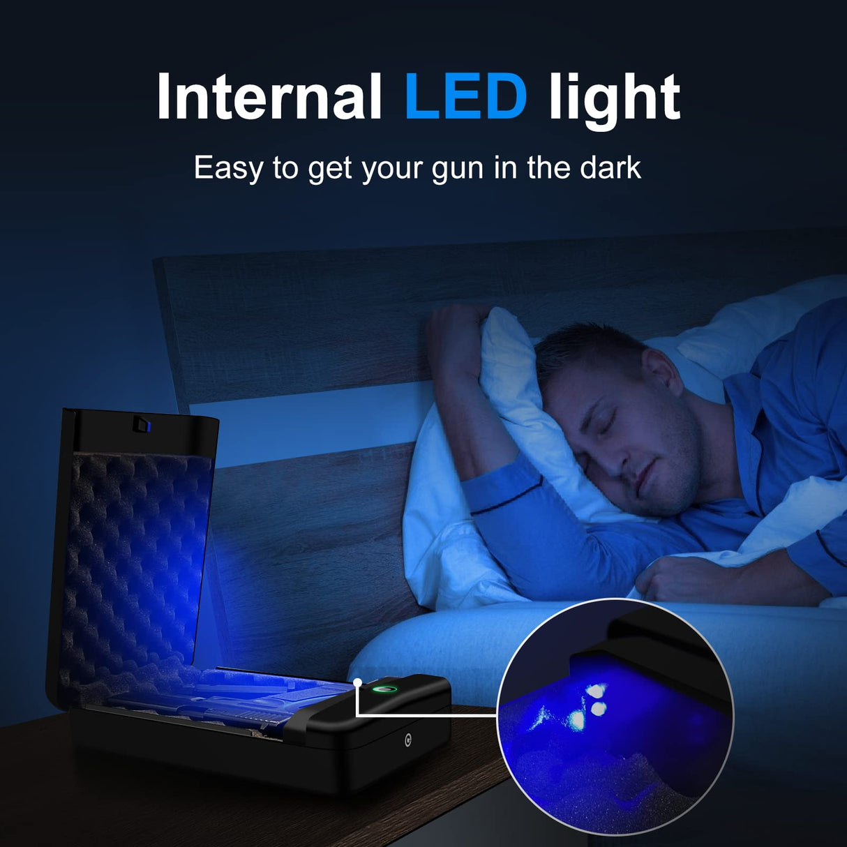 HOLEWOR Gun Safe, Small Gun Safes for Pistols Biometric Fingerprint Quick Access Pistol Safe Portable Handgun Safe for Travel, Car, Home HOLEWOR