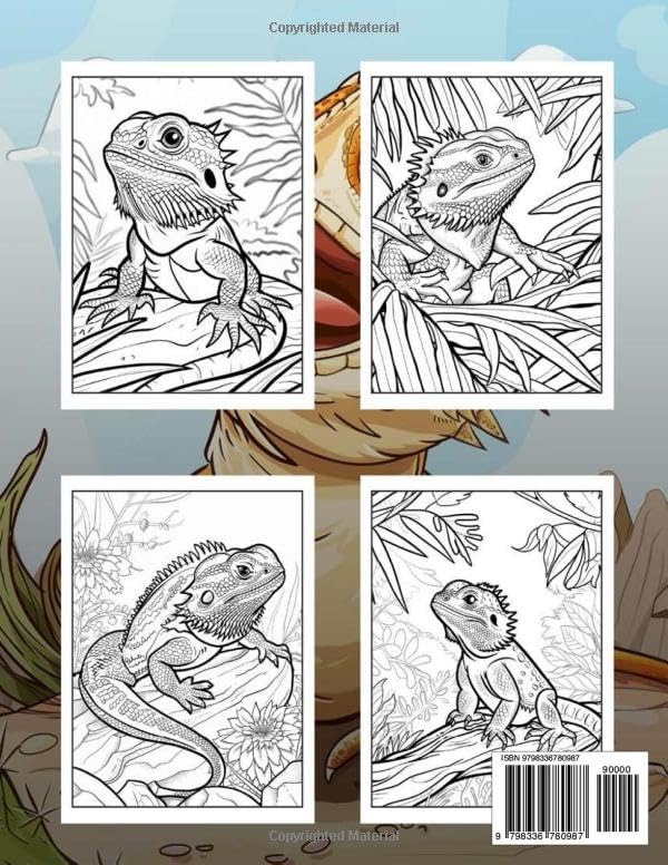 Bearded Dragon Coloring Book: 45+ Fantastic Bearded Dragon Pages For Kids and Teens | Perfect Gifts | Unleash For Creativity WoodArtSupply