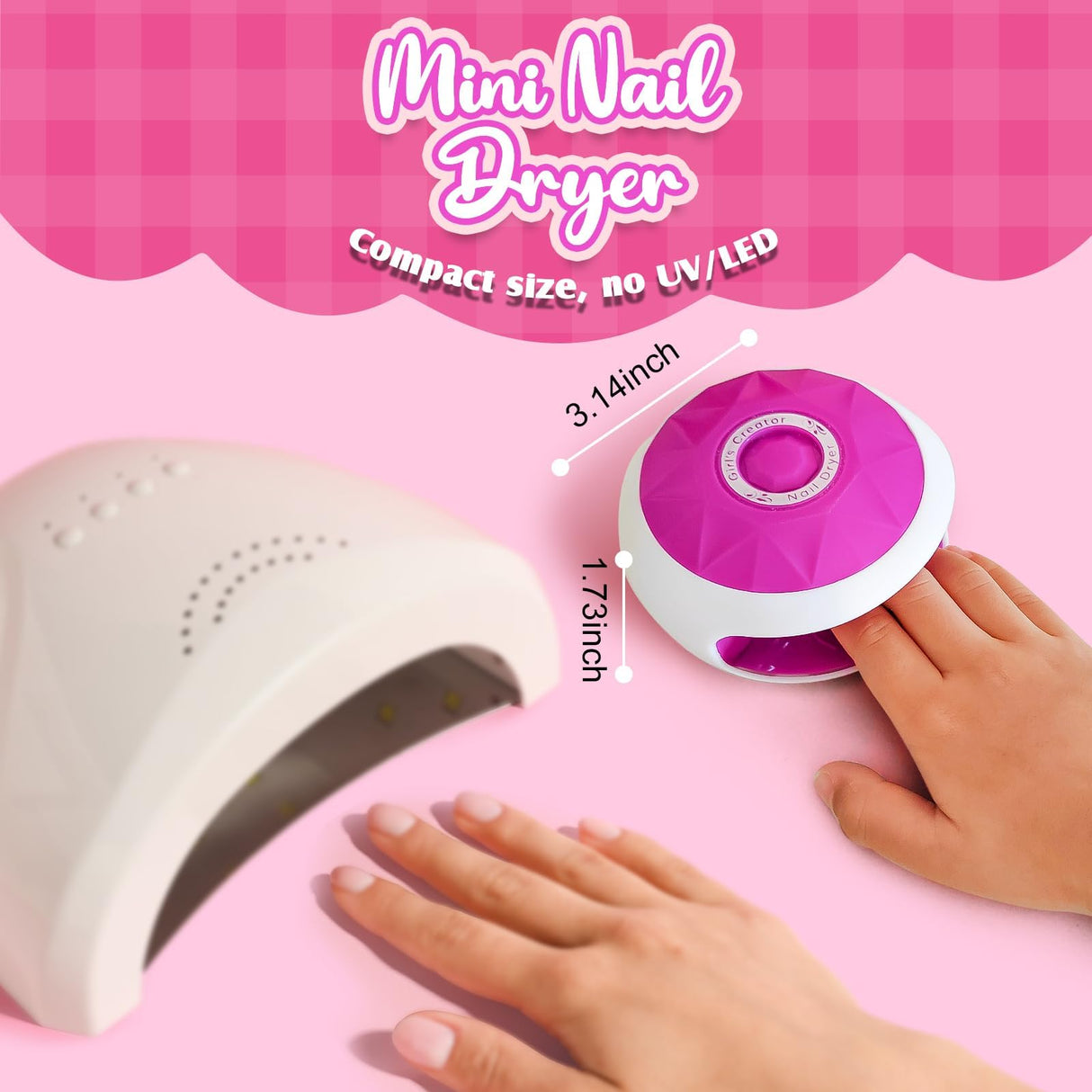 Amagoing Kids Nail Polish Set for Girls, All-in-One Nail Art Kit with Storage Box Ages 6-8, Non Toxic Nail Polish, Nail Dryer, Mermaid Hair Clip, Little Girl Toys Birthday Gift for 5 6 7 8 Years Old Amagoing