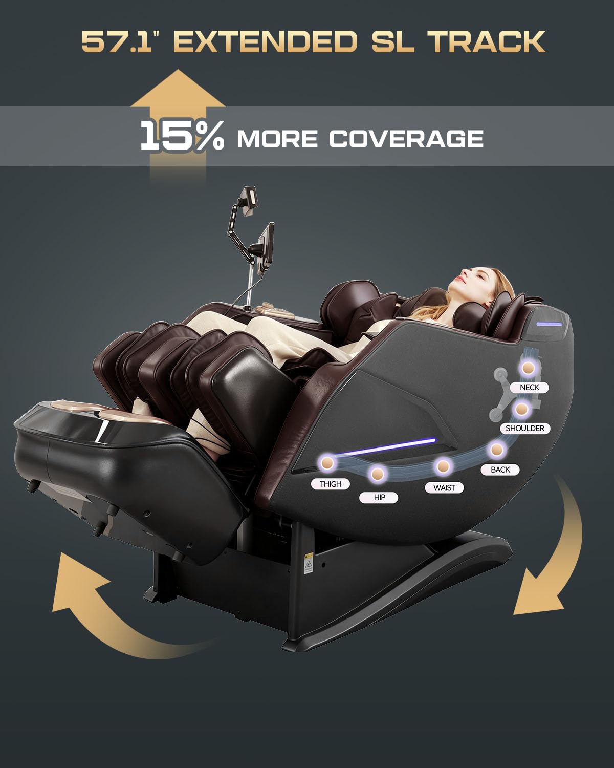 4D Massage Chairs Full Body,Zero Gravity SL-Track Shiatsu Massage Chair Recliner,Core Heating,20 Massage Techniques,Deep Yoga Stretch,Foot Rollers, Ai Voice,Touch Screen,Wireless Charging armali