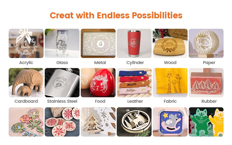 AlgoLaser DIY KIT Mini Laser Engraver, 5W Output Power Laser Cutting Engraving Machine for Beginners, Laser Engraver Machine for Metal Aluminum Glass Leather etc AlgoLaser