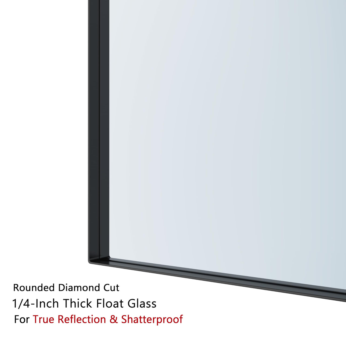 VocalStar 16 x 24 Inch Black Bathroom Mirror for Wall, Square Corner Rectangle Black Metal Framed Bathroom Vanity Mirror Modern Farmhouse, 1/4-inch Shatterproof Glass | Ultra-Flush Hanging VocalStar