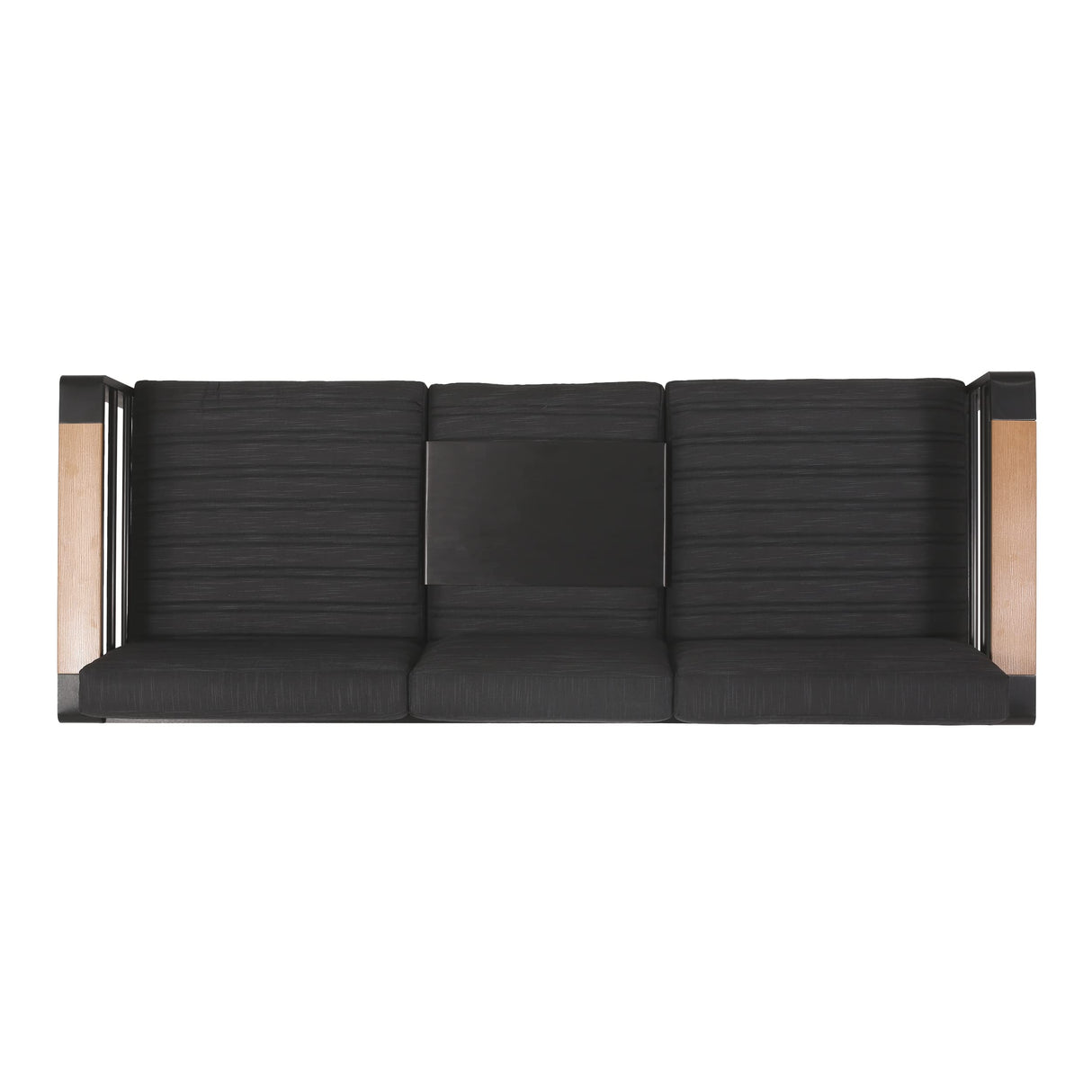 Christopher Knight Home Giovanna Outdoor 3 Seater Sofa, Dark Grey + Natural + Black Anodize Christopher Knight Home