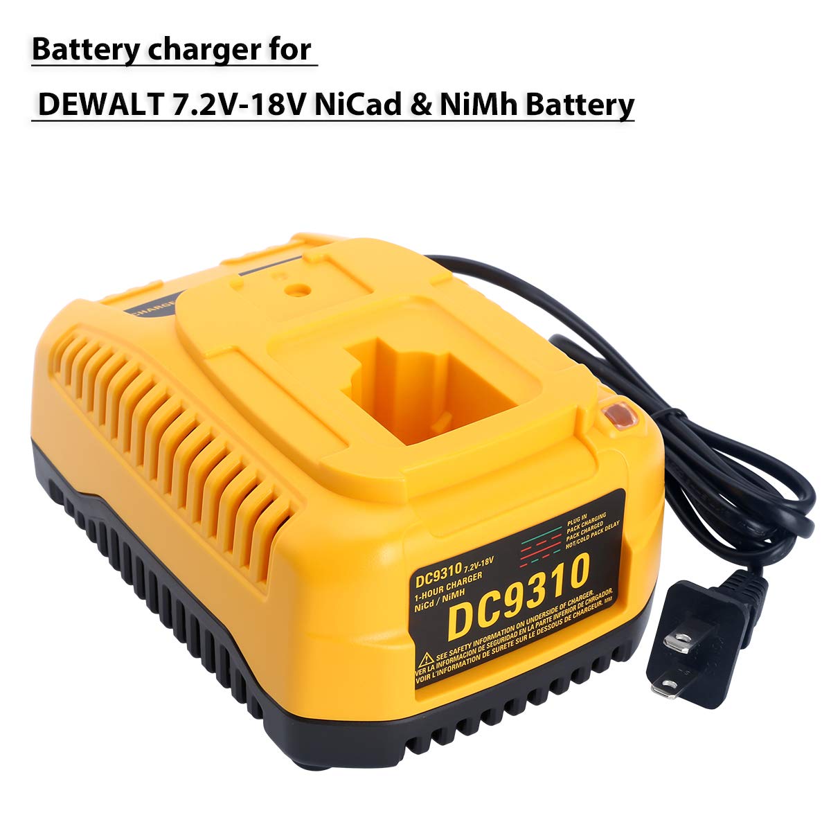 DC9310 Fast Charger Replace for DEWALT 18 volts battery Charger DW9116 Compatible with Dewalt 7.2V-18V Battery XRP NiCD/NiMH Battery DC9098 DC9096 DC9091 DE9057 DW9072(Not for Lithium battery) Qbmel