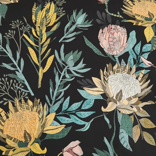 Luxudecor Queen Comforter Set 7 Pieces Bedding Sets, Black Floral Comforter and Sheet Set, Soft Microfiber Bed in a Bag for All Seasons (Black,90"x90") Luxudecor