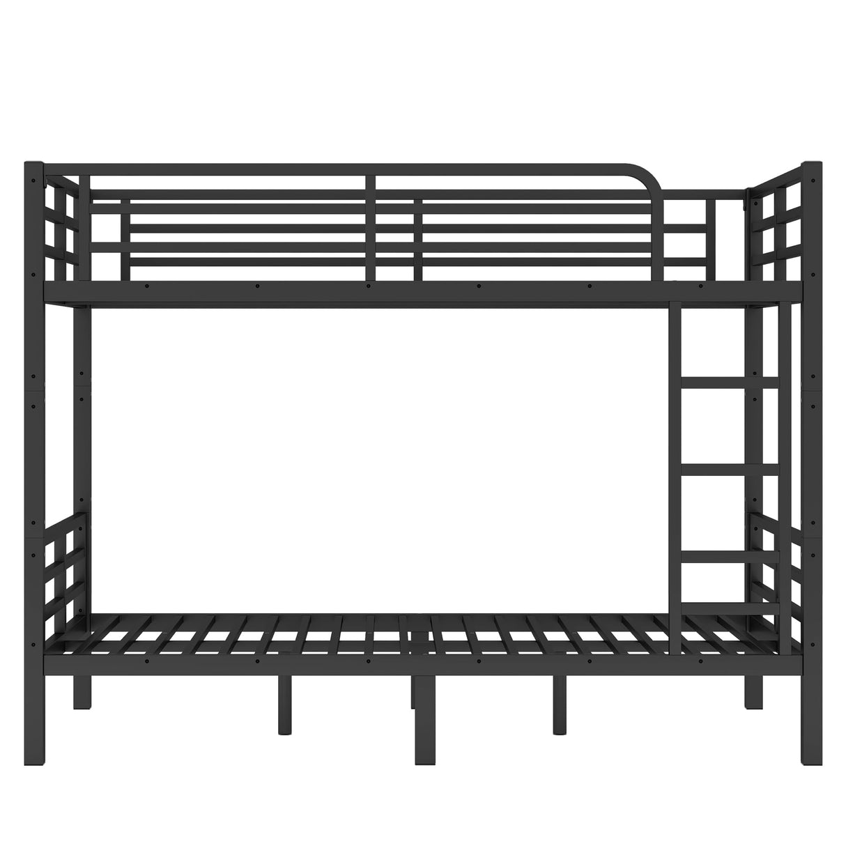 Bellemave Twin XL Over Twin XL Bunk Bed for Adults with Ladder & Full-Length Guardrails, Metal Heavy Duty Bunk Bed Frame with Sturdy Slats, Noise Free, No Box Spring Needed, Black Bellemave