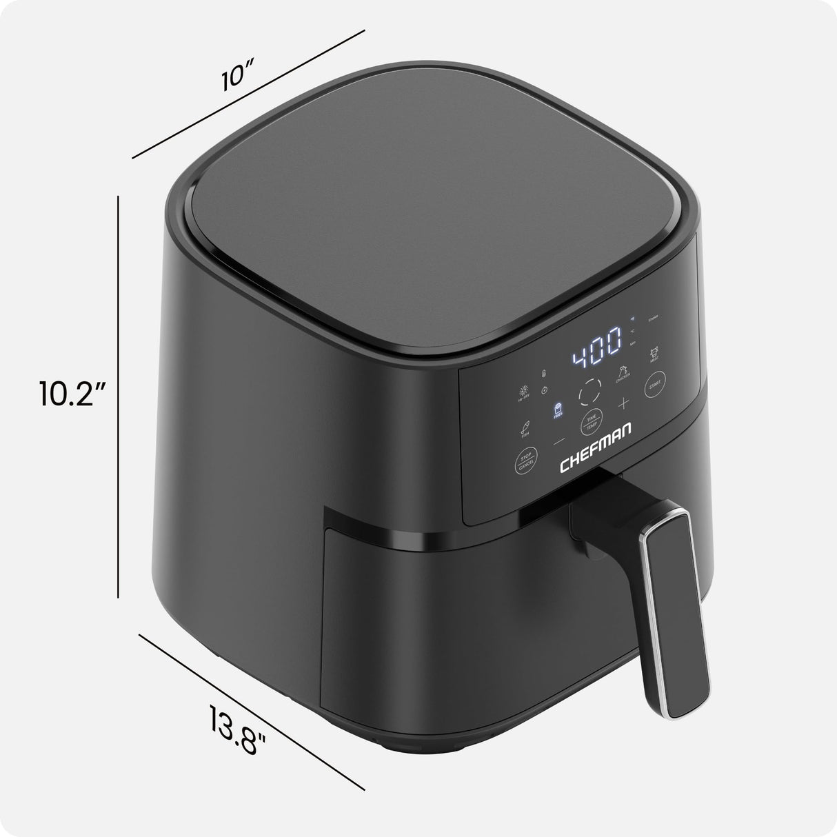 Chefman Air Fryer – 4 QT Compact Airfryer for Quick & Easy Meals in Minutes, Features Hi-Fry Technology for Extra Crisp, Touchscreen Controls with 4 Presets, Nonstick & Dishwasher Safe Basket - Black Chefman