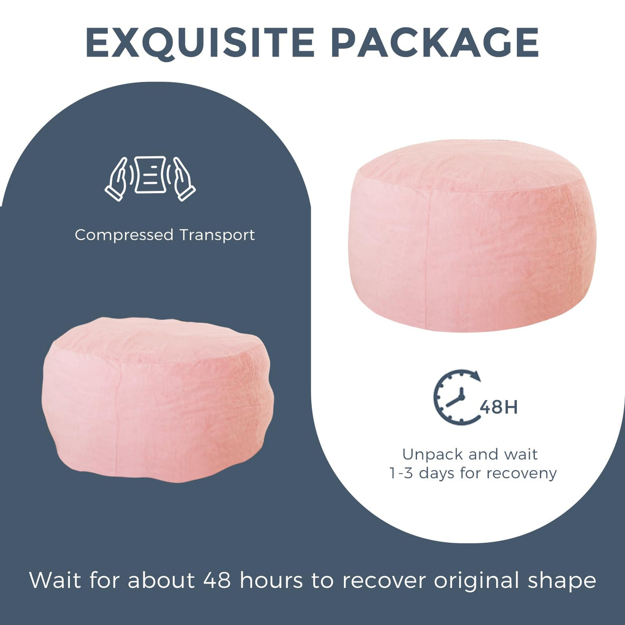 MAXYOYO Bean Bag Chair for Adults, Large 3 ft Bean Bag Chair with Foam Filling, Ultra Soft Fur Lazy Sofa for Living Room Bedroom, Machine Washable Cover MAXYOYO