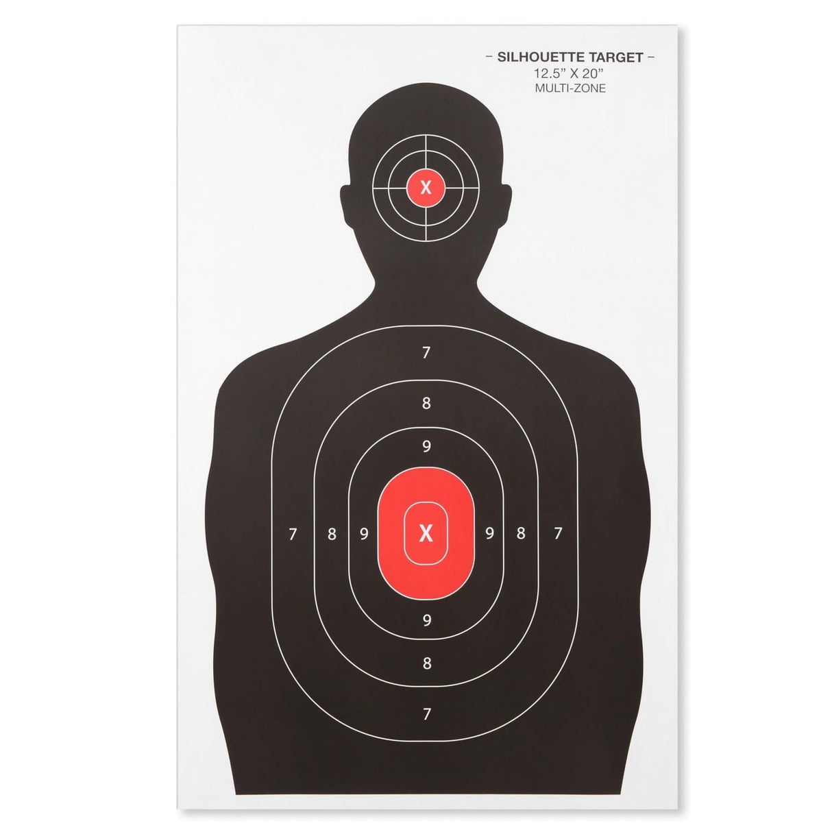 Juvale 50 Pack Paper Shooting Targets for Range, Bulk for Hunting, Silhouette with Red Bullseye (14x22 in) Juvale