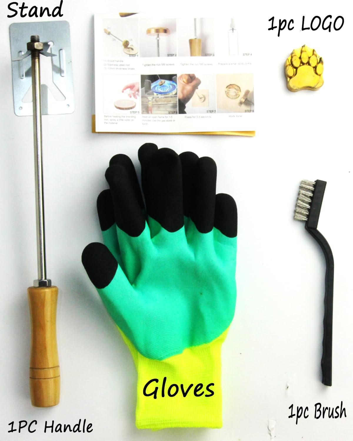 AIMOADO Compass Branding Iron Stamp, 1 1/2" Wood Branding Iron Personalized Logo for Meat, Burger, Wood, Hats with Full Set Tools AIMOADO