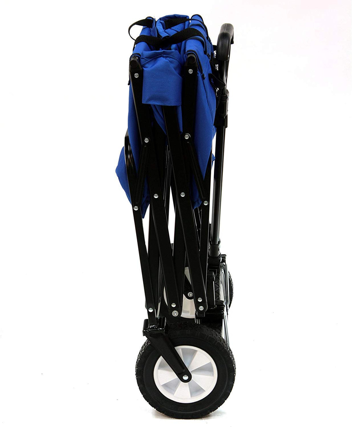 Mac Sports Heavy Duty Steel Frame Collapsible Folding 150 Pound Capacity Outdoor Camping Garden Utility Wagon Yard Cart, Blue MAC SPORTS