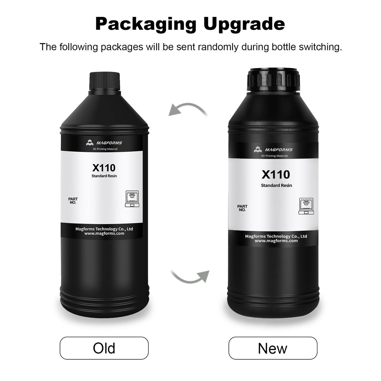 MAGFORMS X110 Upgraded Standard 3D Printing Resin, Enhanced Toughness & Strength, Non-Brittle 405nm UV Curing Resin with High Precision for 4K/6K/8K LCD DLP 3D Printers (Dark Gray, 1kg) Magforms