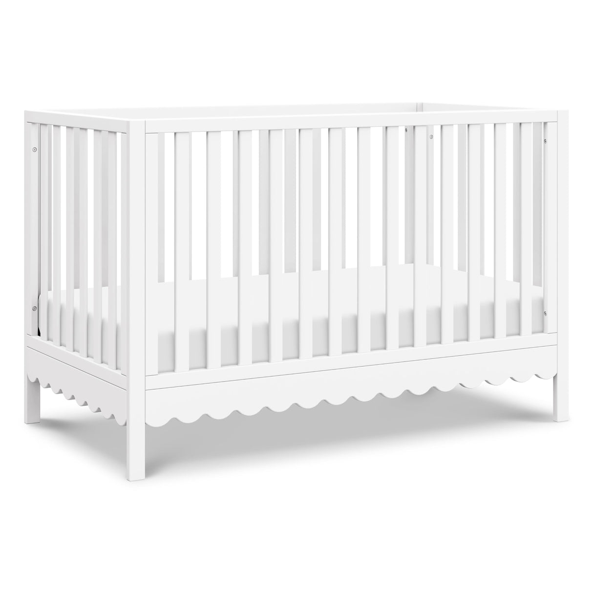 DaVinci Sammy Scallop 4-in-1 Convertible Crib in White, GREENGUARD Gold Certified DaVinci