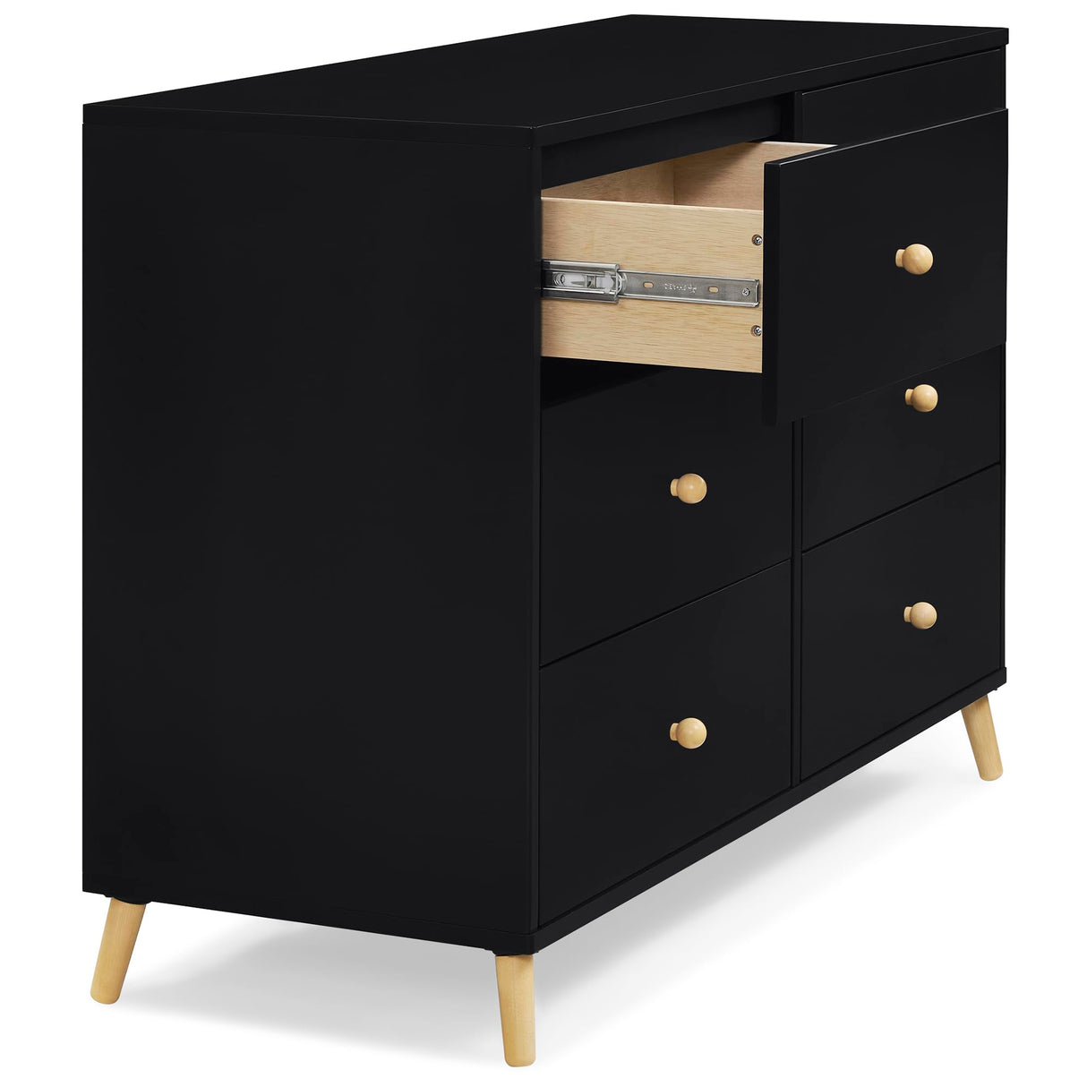 Delta Children Essex 6 Drawer Dresser, Black/Natural Delta Children