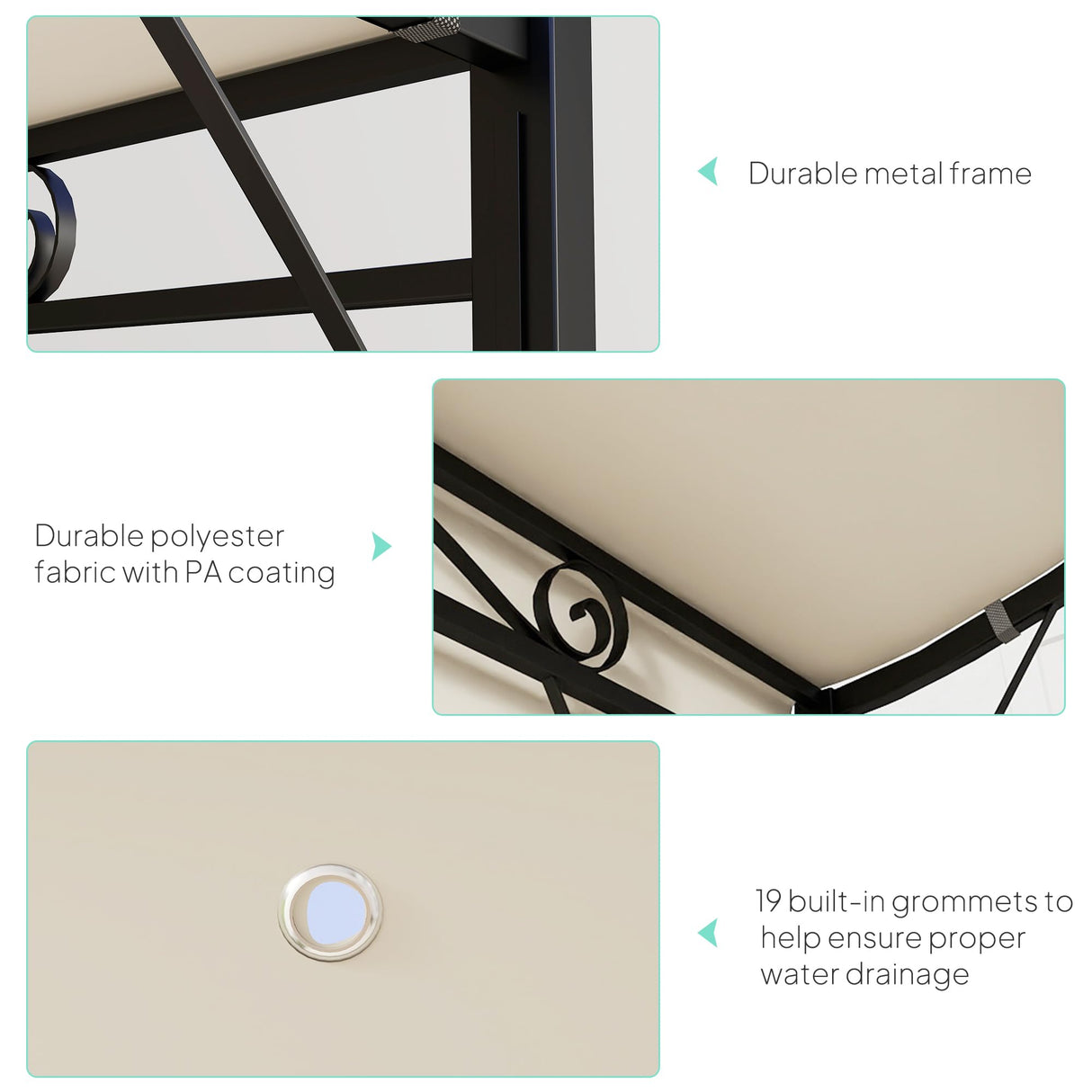 Outsunny 10' x 8' Outdoor Pergola and Patio Gazebo, Extendable Side Awning, Sun Shade Shelter for Garden, Camper, Deck, Doors and Windows, Cream White Outsunny