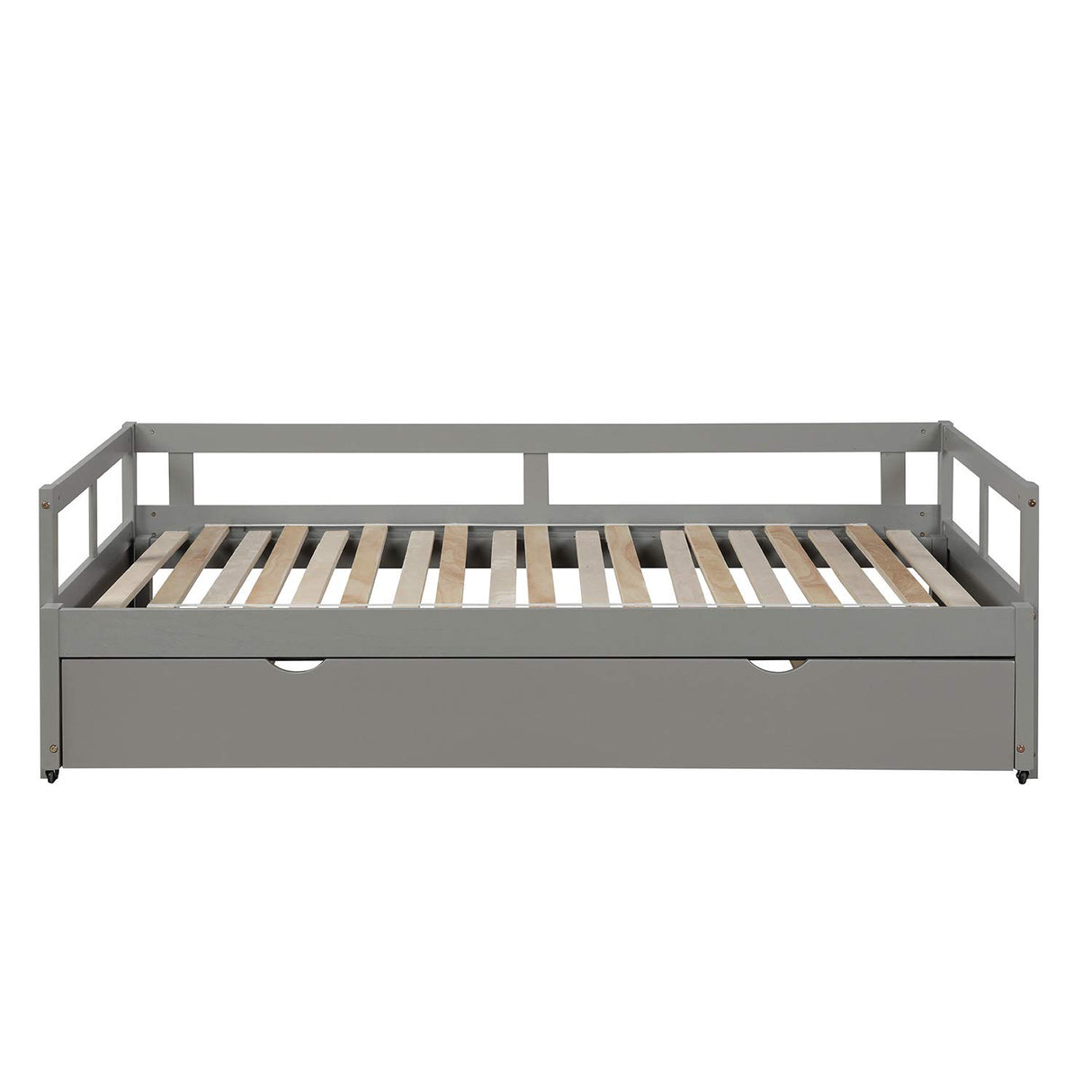Harper & Bright Designs Extending Daybed with Trundle Twin to King Design Sofa Bed for Living Room or Bedroom Furniture, Gray Harper & Bright Designs