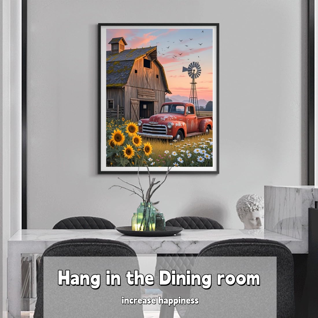 ACANDYL Farm DIY Paint by Numbers Kit for Adults Beginner Paint by Number for Adults Canvas Painting by Number DIY Acrylic Oil Painting on Canvas Arts Craft Decoration Sunflower 16x20 inch ACANDYL