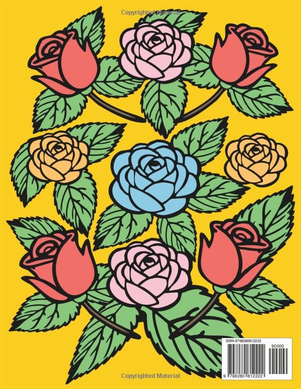 Rose Coloring Book: 40 Graceful Roses to Color Majosta