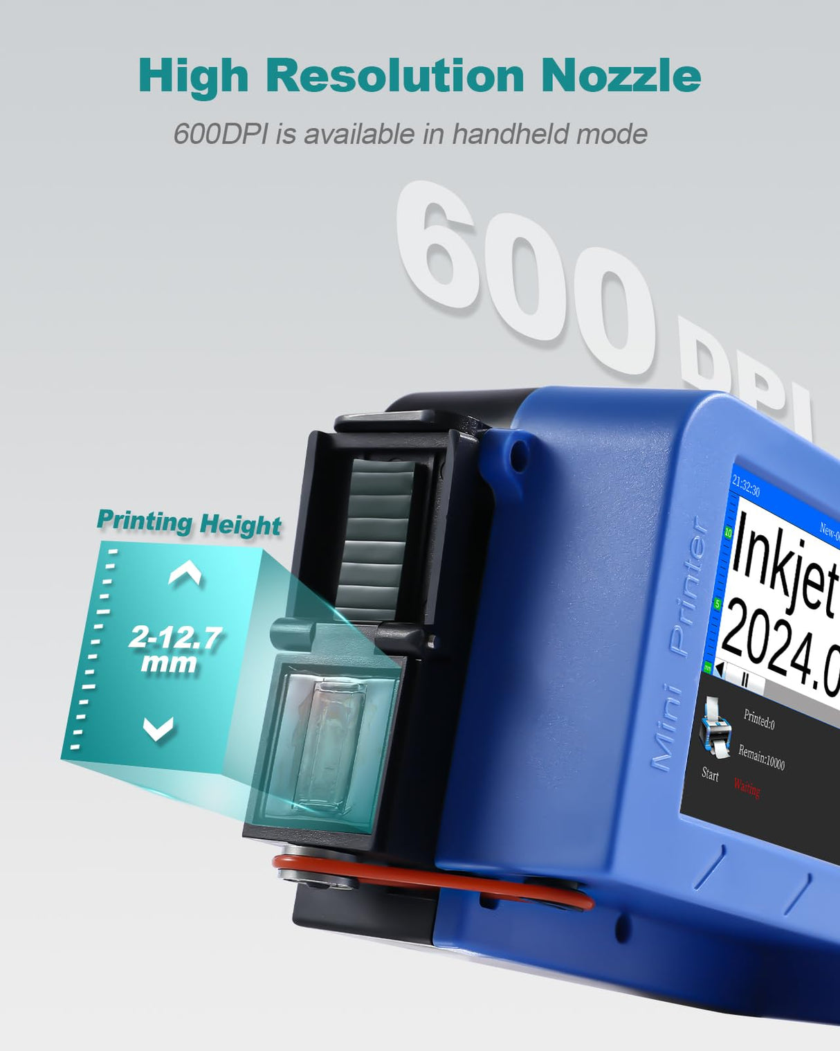 Portable Mini Handheld Inkjet Printer M15 for All Surfaces with Black Fast-Drying Ink Cartridge, 2.8'' Touch Screen Compact Coding Machine for Text, Date, Time, Barcode, Logo, QR Code, Batch Number QMSTRAPACK