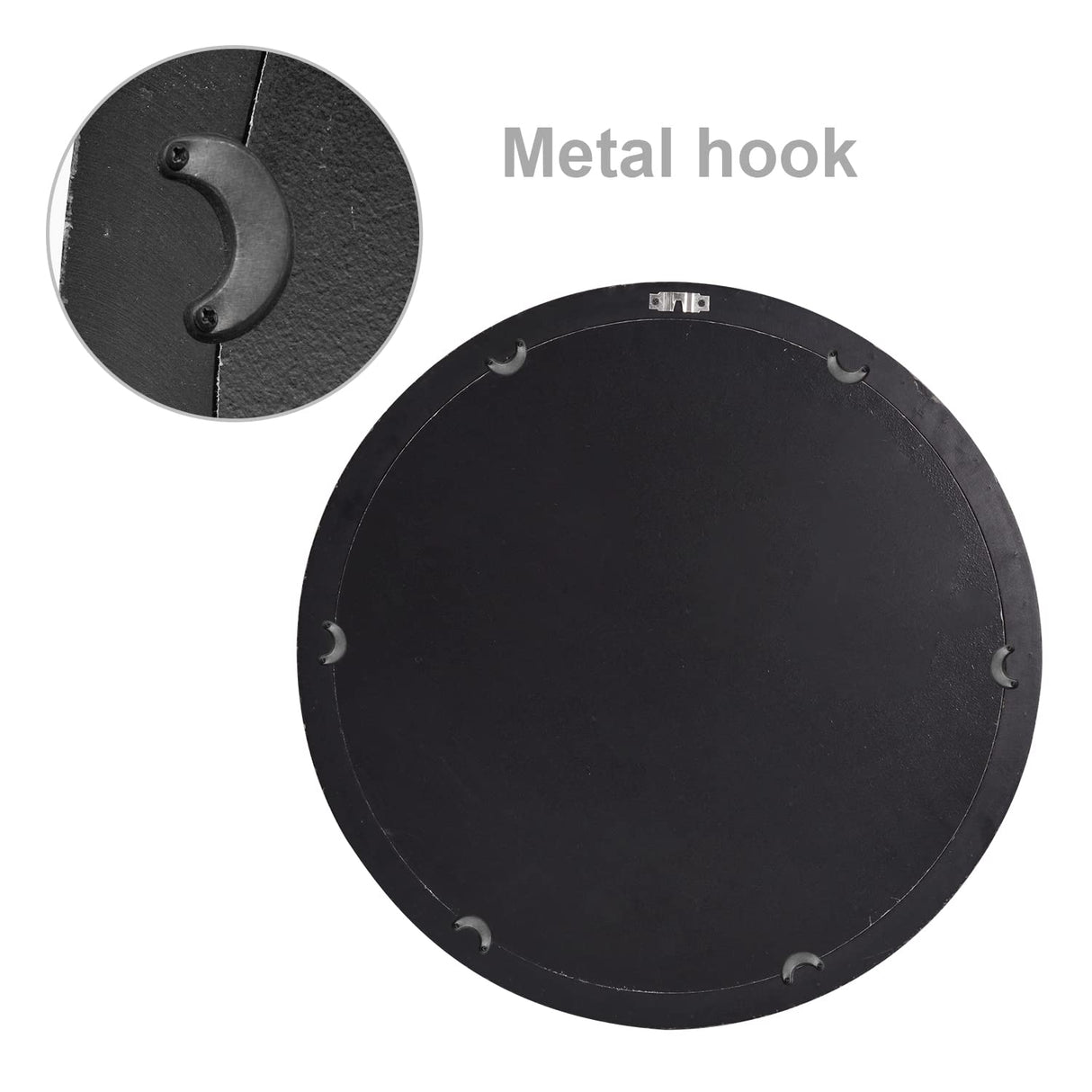 Sawsile Round Decorative Circle Farmhouse Style Mirror - 24inch Rustic Natural Wooden Frame Beads for Bedroom, Bathroom, Living Room or Entryway sawsile