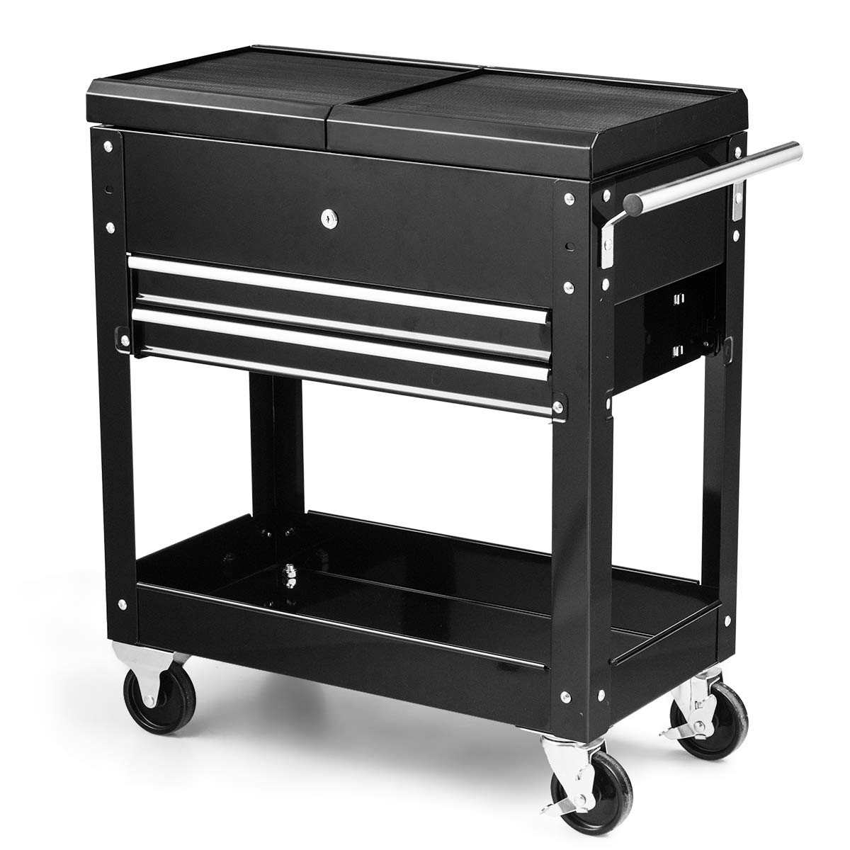 Happytools Happytool Rolling Tool Cart, Lockable Tool Chest Mechanic w/Storage Drawers & Wheels, Tool Box Organizers on Wheels for Black Happytools