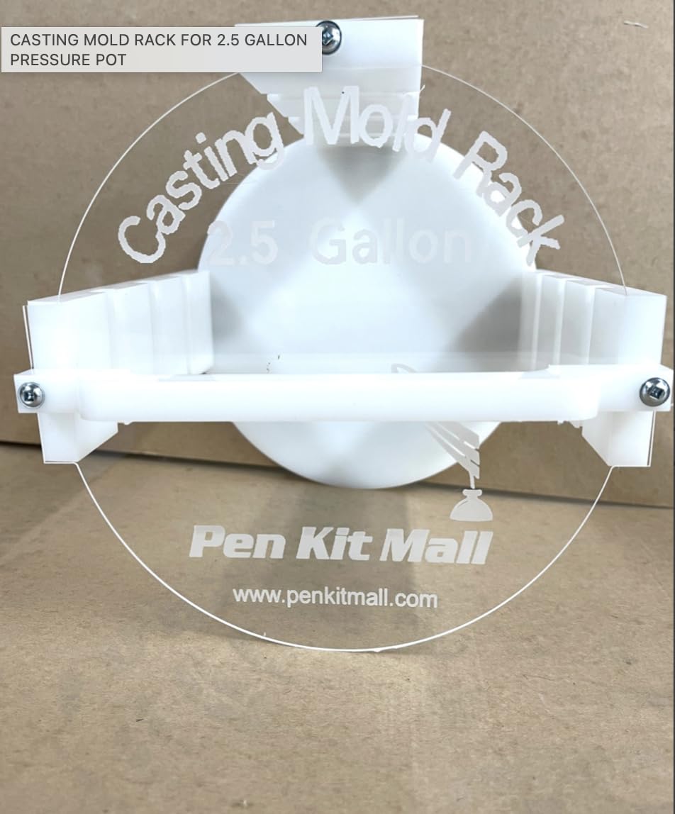 Pen Kit Mall - Pressure Pot Rack for Resin Casting - 4 Locking Shelves - Heavy Duty HDPE Material - Fits Harbor Freight Converted 2.5 Gallon Pots Pen Kit Mall