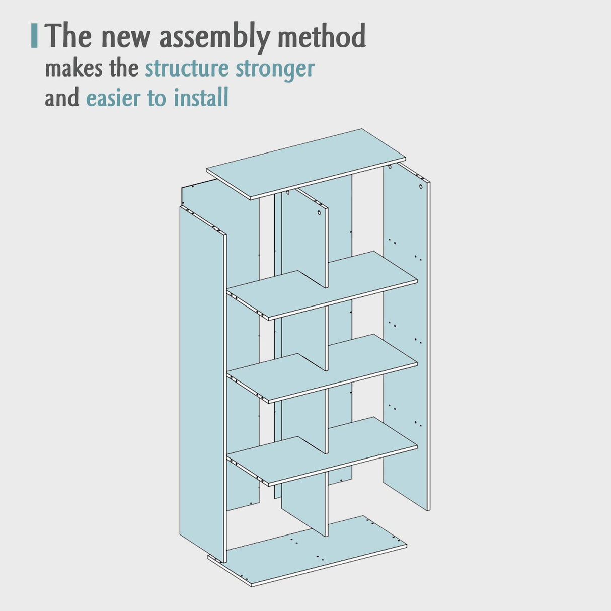 OSCHF 8-Cube Storage Shelf Bookcase - Wooden 4-Tier Floor Standing Open Bookshelf, Modern TV Stand up to 55 Inchs for Home and Office, Black OSCHF