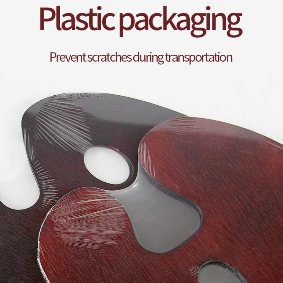 Large Walnut Wooden Paint Palette 20 x 16 Inch - Kidney Shaped Oil Painting Pallet, Color Mixing Tray for Pro, Artist Art Students, Gouache 50 * 40 cm (Oval 20 x 16 inch) KIILOMP