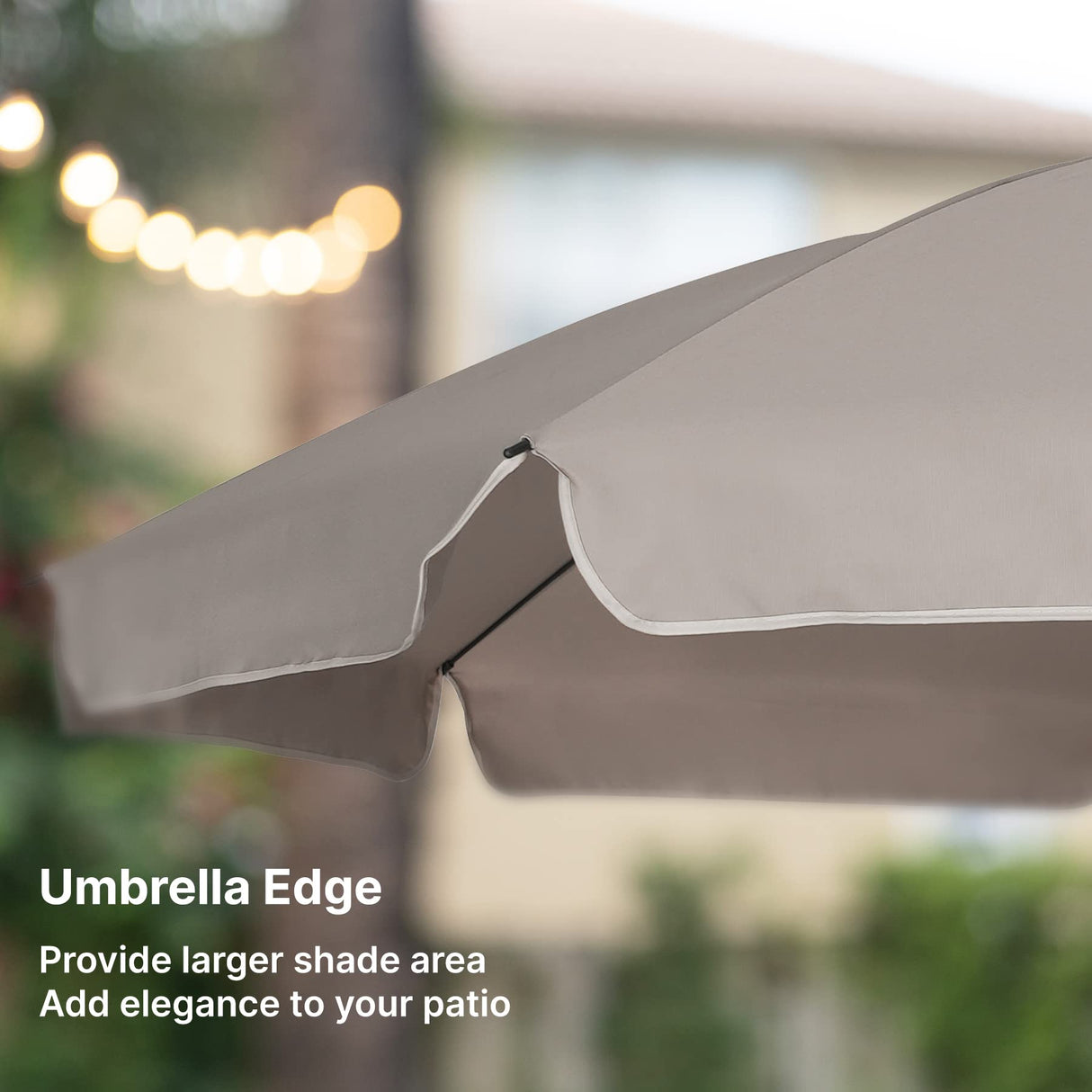 AMMSUN Patio Umbrella, 6.5 ft Outdoor Table Umbrella with Tilt Steel Pole, UPF50+ Protection, Great for Outdoor Garden Backyard, Beige AMMSUN