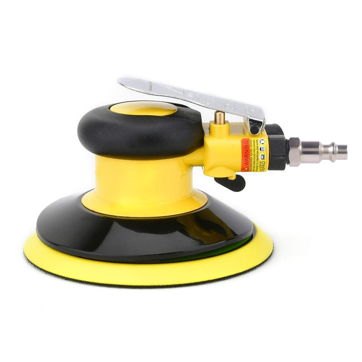 Professional Air Random Orbital Palm Sander, Dual Action Pneumatic Sander, Low Vibration, Heavy Duty … (6-inch Yellow) Gedu