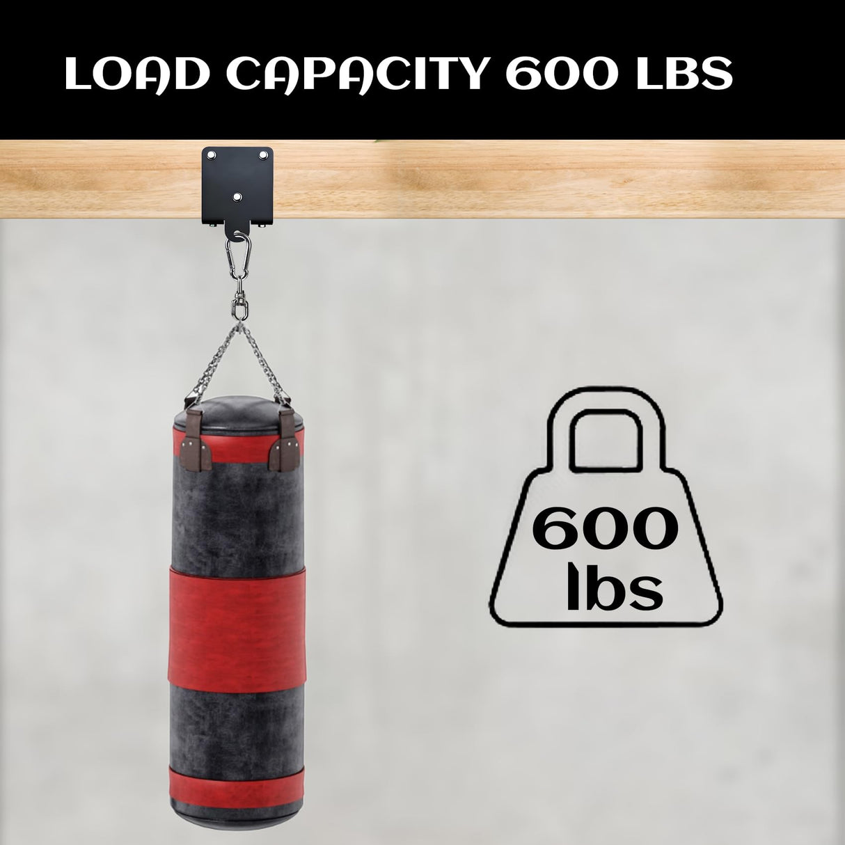 Punching Bag Hanger Heavy Duty Beam Mount for Heavy Bag 360° Rotation Ceiling Mount Bracket Wood Beam Hook with Spring Ideal for Boxing Muay Thai Aerial Yoga and Home Gym Training Yoiilifee