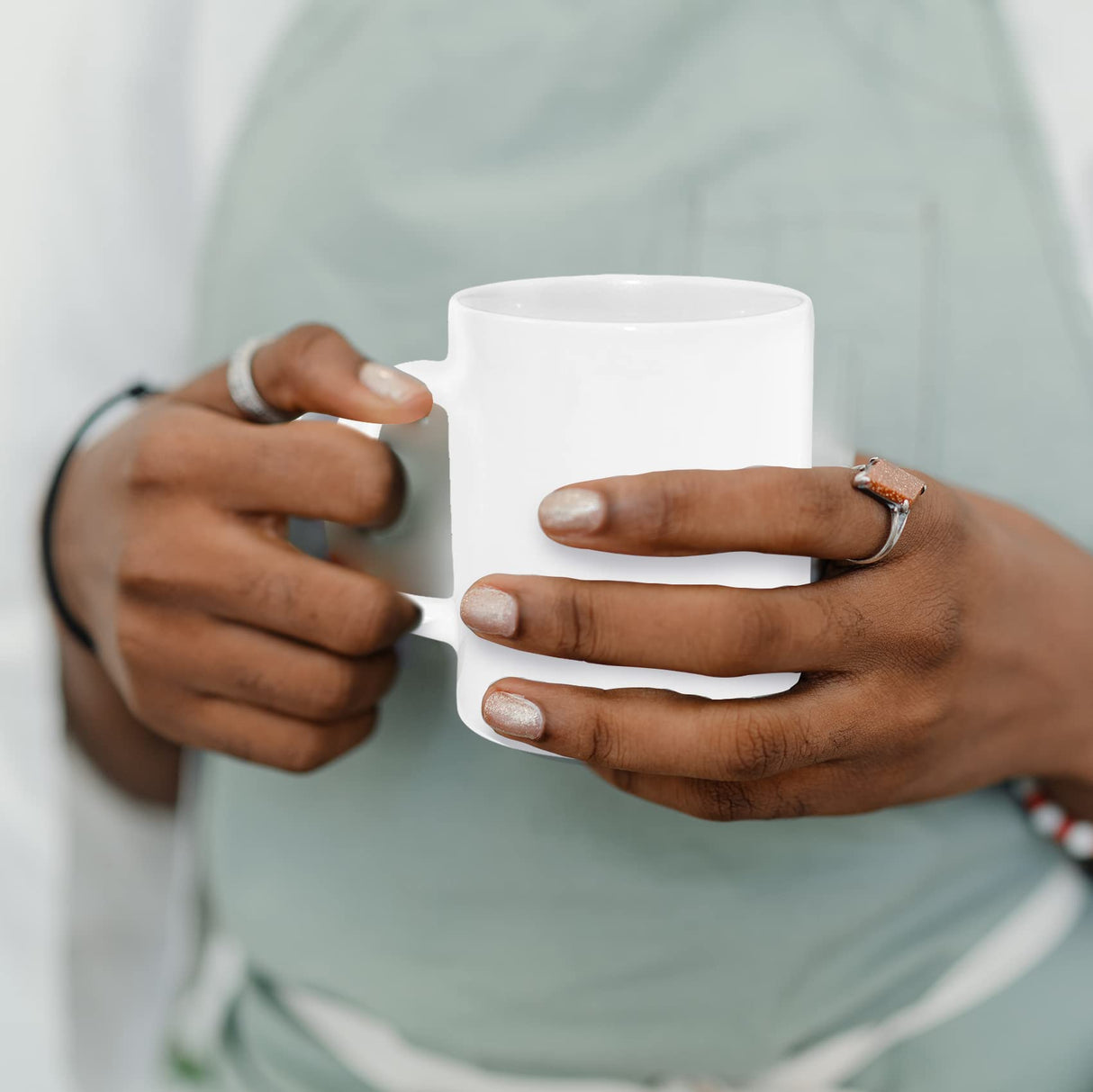 MR.R Sublimation Blanks Dishwasher White Ceramic Coffee Mugs 11oz Blank Ceramic Classic Drinking Cup Mug with Heart Handle For Milk Tea Cola Water, Set of 6… MR.R