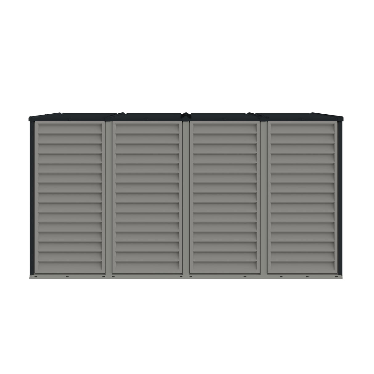Duramax SideMate 4x10 FT PVC Resin Outdoor Garden Lean-to Storage Shed with Foundation Kit – All-Weather Vinyl Storage, Heavy-Duty Construction, Maintenance-Free, Adobe with Gray Trim DURAMAX