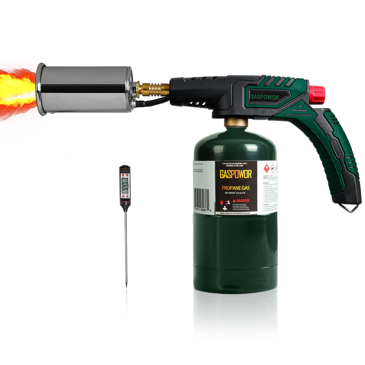 POWERFUL Grill Torch Charcoal Starter,Propane Searing Torch,Charcoal Lighter Campfire Starter,Fire Starter Torch,Sous Vide,Kitchen torch, Charcoal BBQ Grill Gun,Cooking Torch (Fuel Not Included) GASPOWOR
