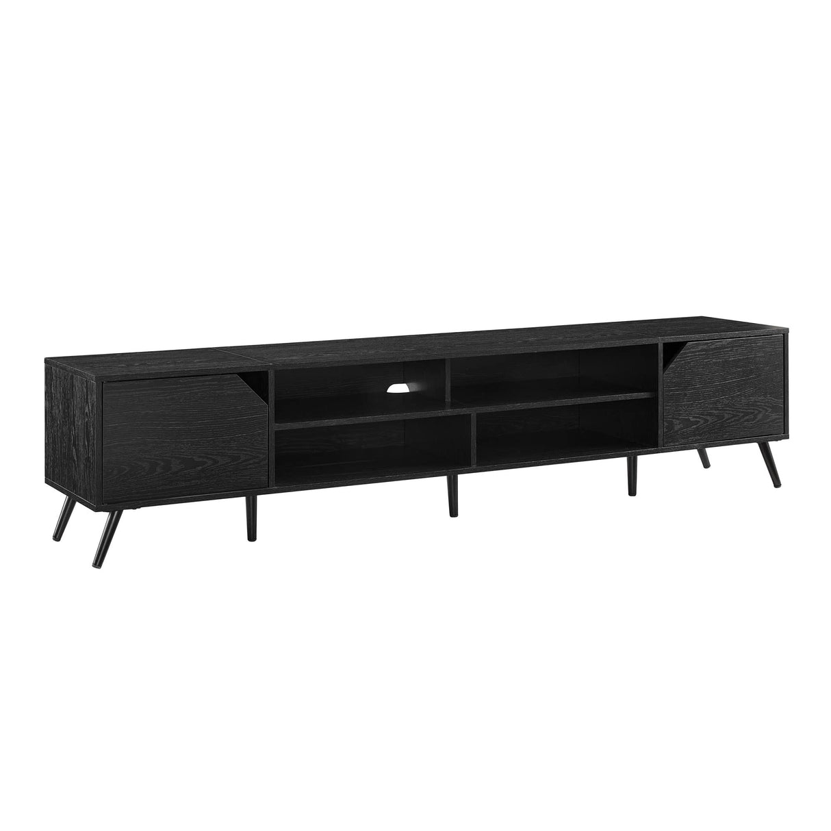 Walker Edison Nora Modern Minimal Open-Shelf TV Stand for TVs up to 90 Inches, 80 Inch, Black Walker Edison