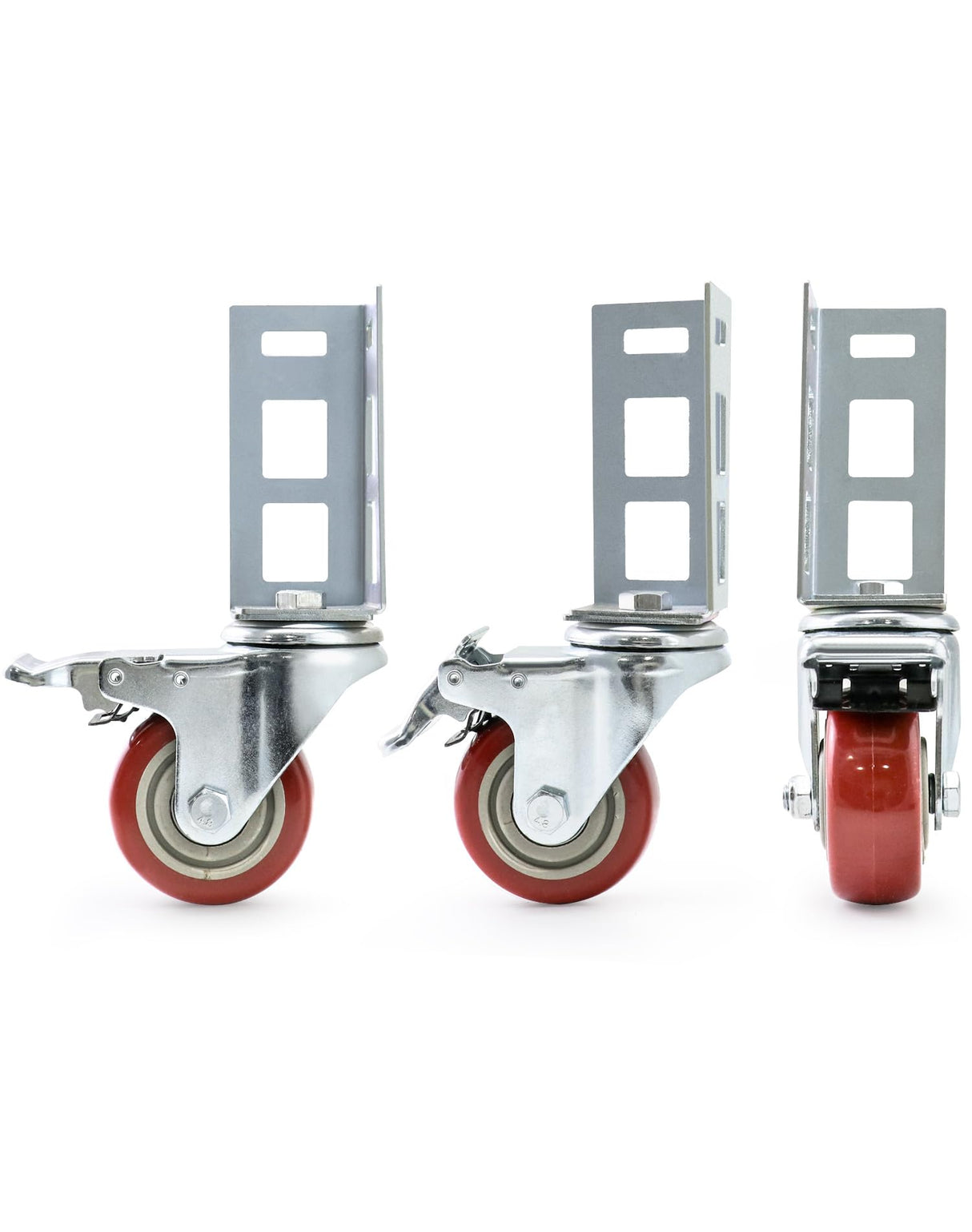 QWORK Storage Rack Caster Wheels, 8 Pack 3" Heavy Duty 500 lb. Max Total Capacity Storage Shelf Accessories, Fit for Boltless Self Locking Shelving Racks QWORK