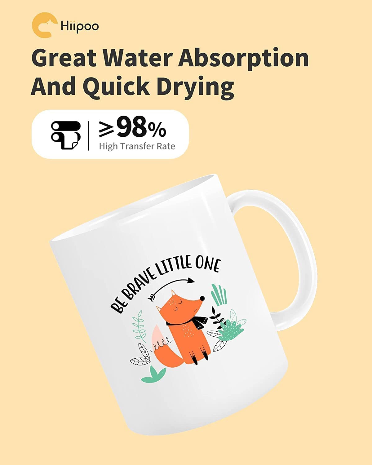 Hiipoo Sublimation Paper 8.5x11 Inch, Work with Sublimation Ink and E Sawgrass Inkjet Printers for Mugs T-Shirts Light Fabric and Other Sublimation Blanks (110 Sheets, 120G) (A-8.5x11) Hiipoo