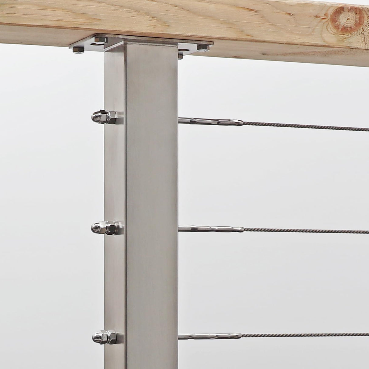 Mayset 2 Pack Stainless Steel 42" Cable Railing Posts(Post: 40.5"x2"×2") with 1/8 Cable Railing Kit, Level drilled Post (40-1/2 Inch) Mayset