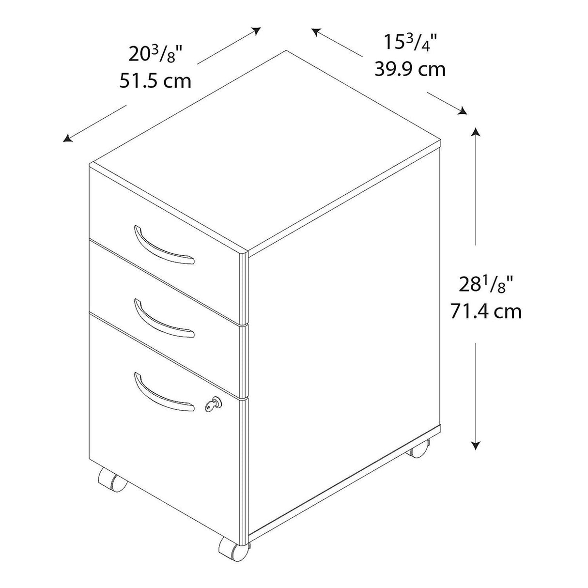 Bush Business Furniture Series C 2 Drawer Lateral File Cabinet-Assembled, Locking Document Storage for Home or Professional Office, 36W, Natural Cherry Bush Business Furniture